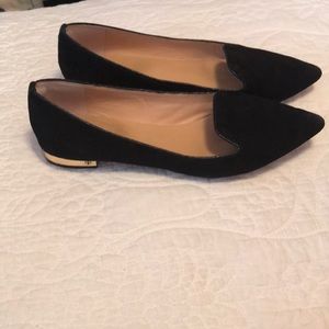 Tori Burch Pointed Leather & suede flats